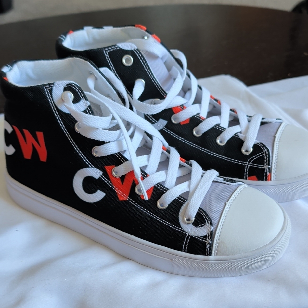 Converse Black White Red High-Top Sneakers